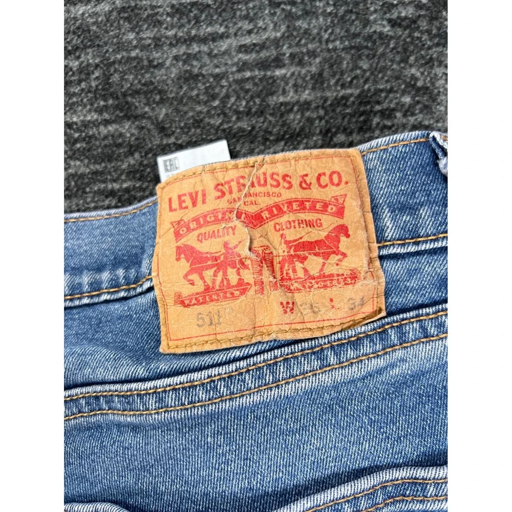 Levi's 511 Slim Fit Jeans Mens 36x34 Blue Medium Wash Denim Stretch 5-Pocket